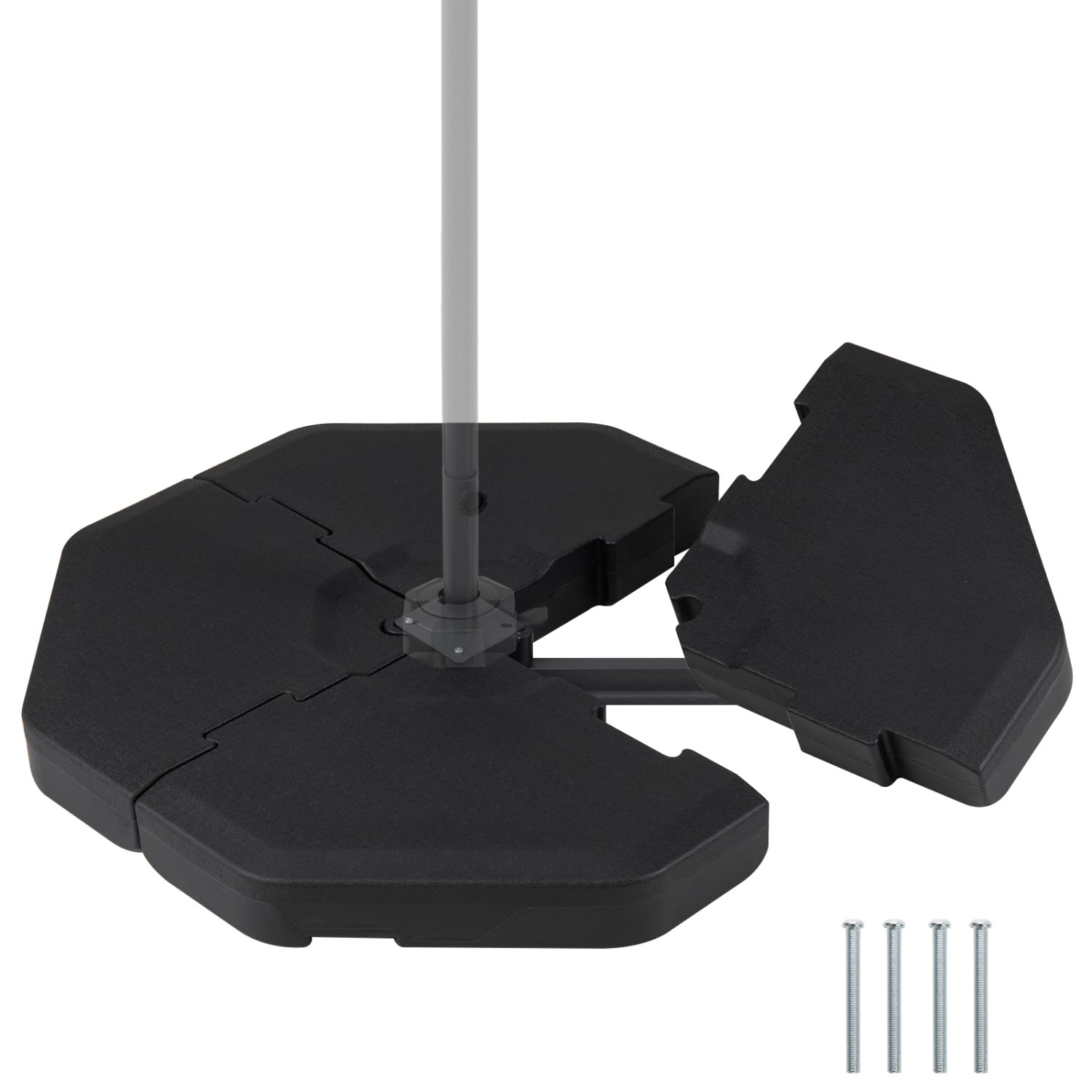 4 Piece Patio Cantilever Offset Umbrella Weight Base Plate Set, Black Outdoor Umbrella Bases Black at Gallery Canada
