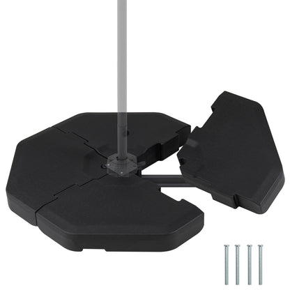 4 Piece Patio Cantilever Offset Umbrella Weight Base Plate Set, Black Outdoor Umbrella Bases Black at Gallery Canada