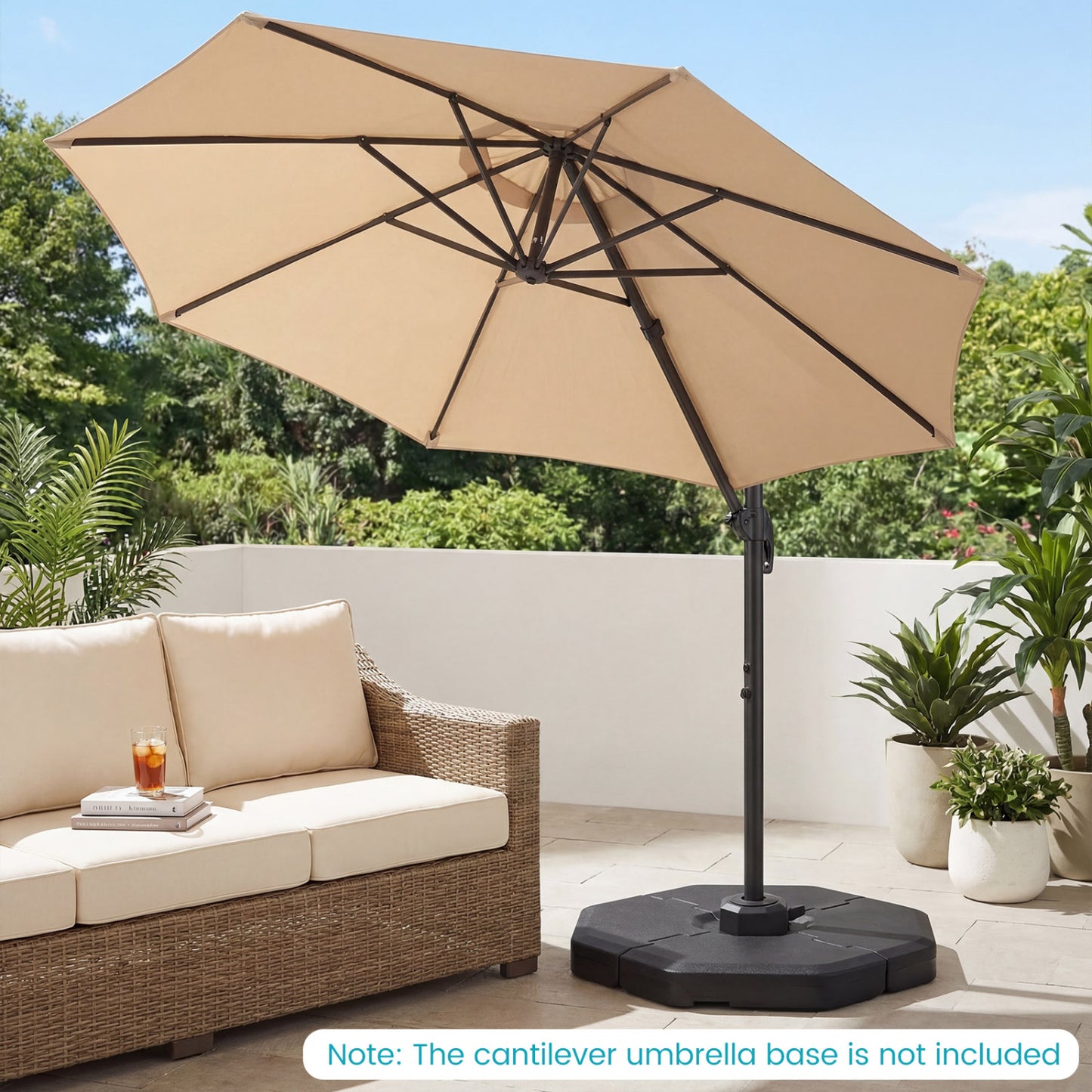 4 Piece Patio Cantilever Offset Umbrella Weight Base Plate Set, Black Outdoor Umbrella Bases at Gallery Canada