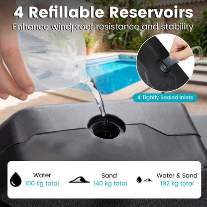 4 Piece Patio Cantilever Offset Umbrella Weight Base Plate Set, Black Outdoor Umbrella Bases at Gallery Canada