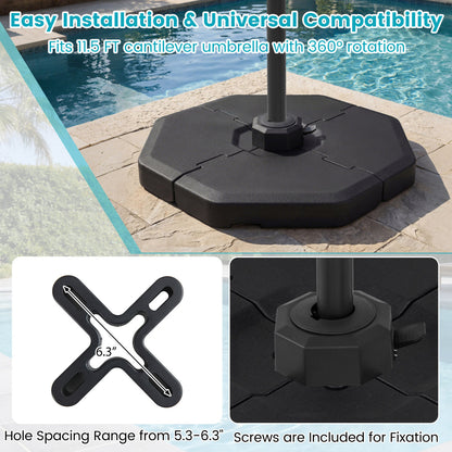 4 Piece Patio Cantilever Offset Umbrella Weight Base Plate Set, Black Outdoor Umbrella Bases at Gallery Canada