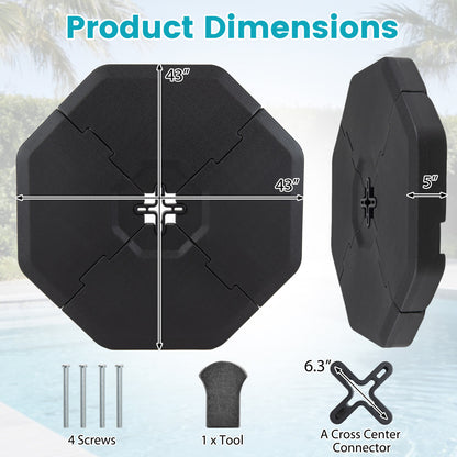 4 Piece Patio Cantilever Offset Umbrella Weight Base Plate Set, Black Outdoor Umbrella Bases at Gallery Canada