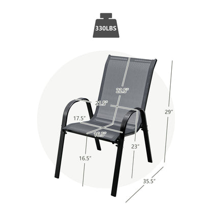 4-Piece Stackable Patio Dining Chairs Set, Gray Patio Dining Chairs at Gallery Canada