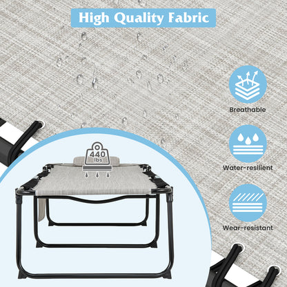 4 Position Folding Chaise, Adjustable Backrest, Footrest, Gray Outdoor Chaise Lounges at Gallery Canada