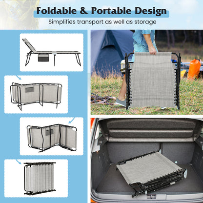 4 Position Folding Chaise, Adjustable Backrest, Footrest, Gray Outdoor Chaise Lounges at Gallery Canada