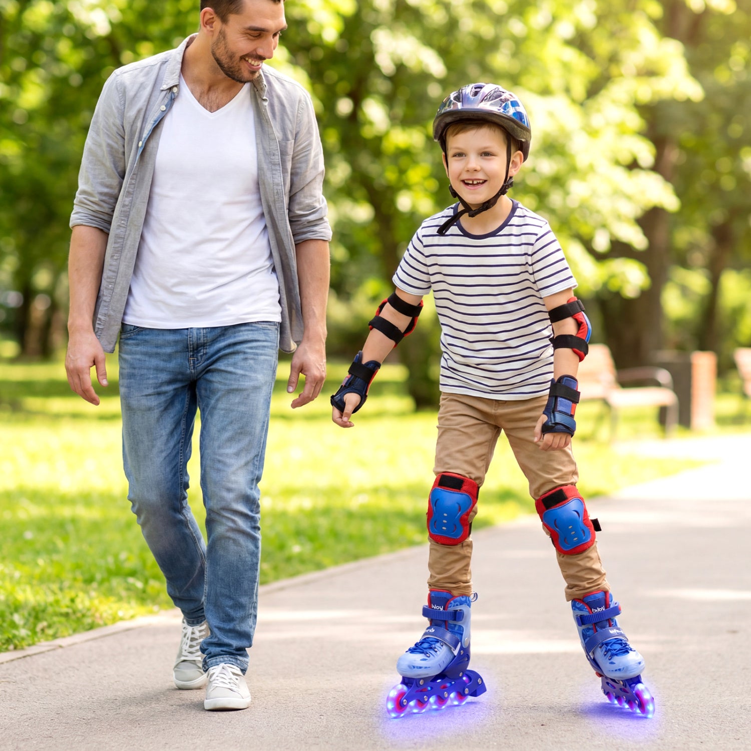 Adjustable Kids Inline Skates, Light Up Wheels, Blue Toy Sports at Gallery Canada