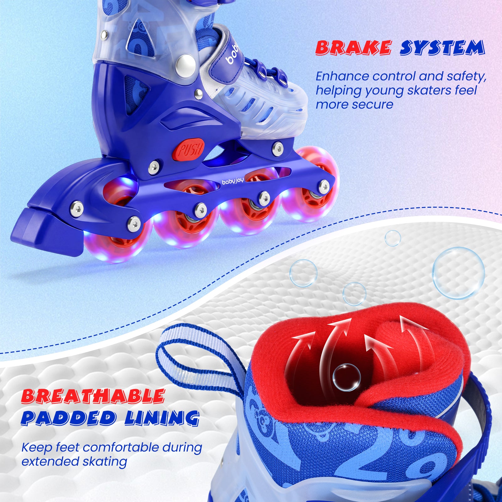 Kids Inline Skates, 4-Size Adjustable, Ages 5-7, Blue Toy Sports at Gallery Canada