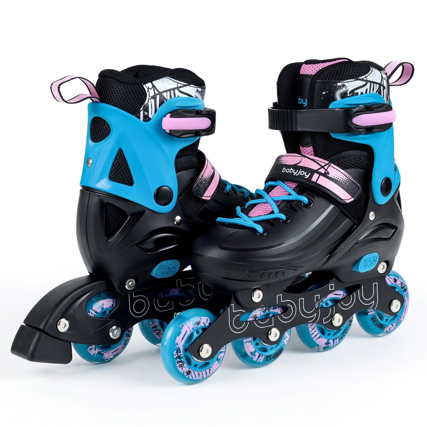 Light-Up Adjustable Inline Skates, 4-Size, Ages 7-9, Black