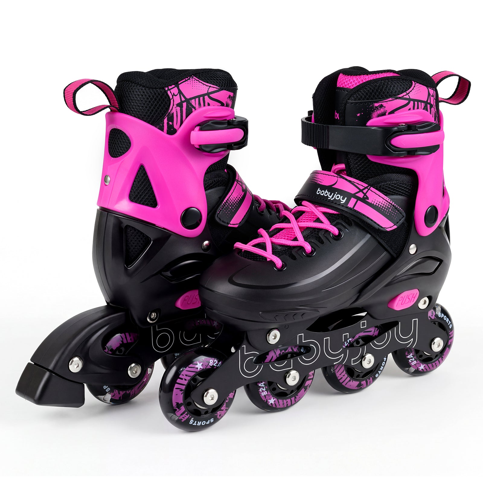 Light-Up Adjustable Inline Skates, 4-Size, Ages 7-9, Pink