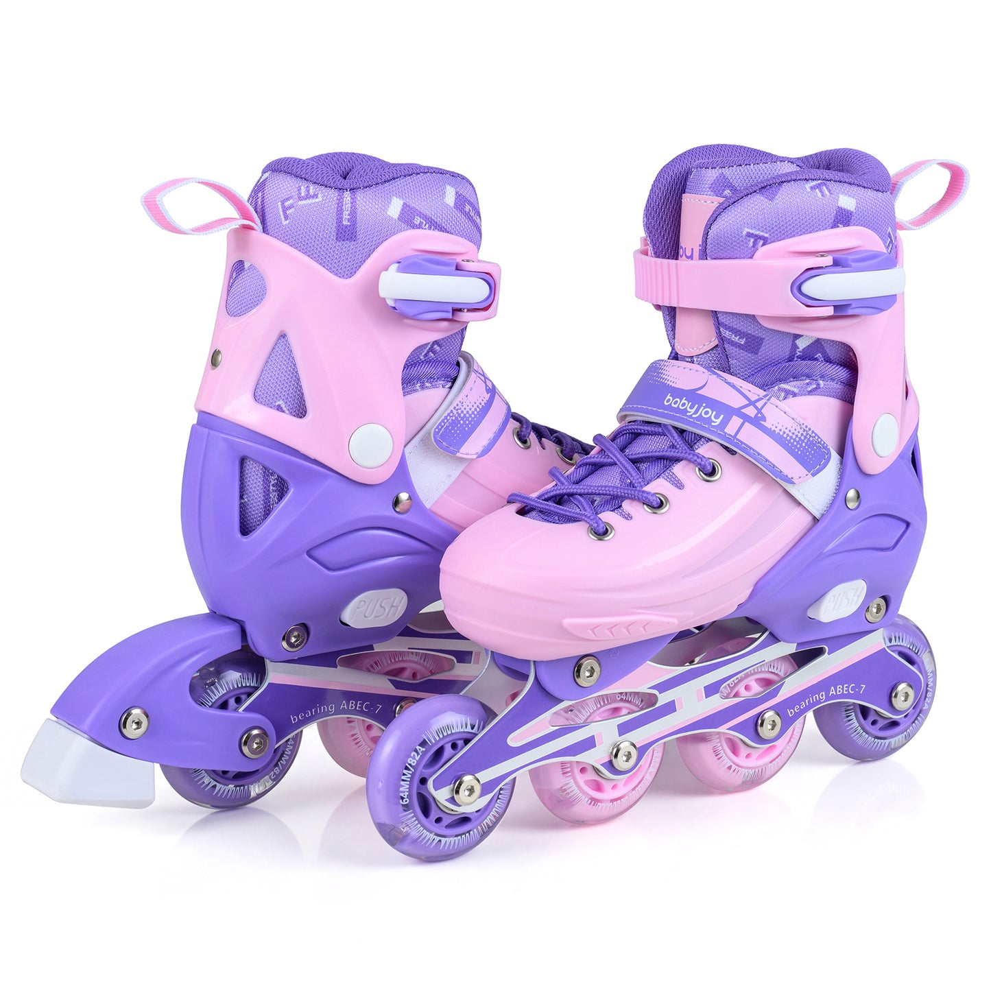 Adjustable Light-Up Inline Skates, 4-Size, Ages 7-9, Purple