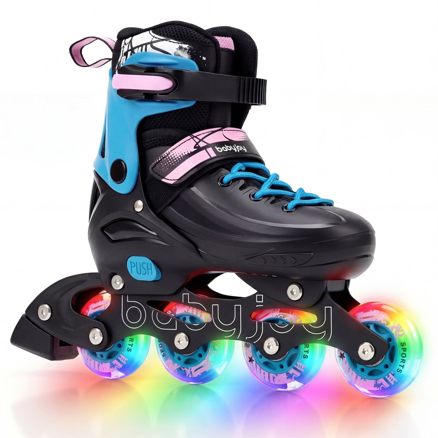 Adjustable Light-Up Inline Skates, 4-Size, For Toddlers Ages 5-7, Black Toy Sports at Gallery Canada