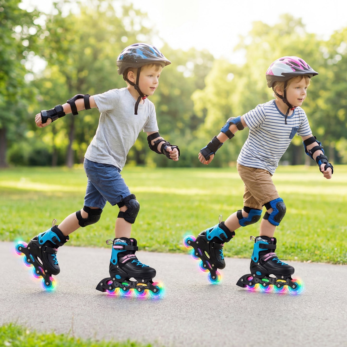Adjustable Light-Up Inline Skates, 4-Size, For Toddlers Ages 5-7, Black Toy Sports at Gallery Canada