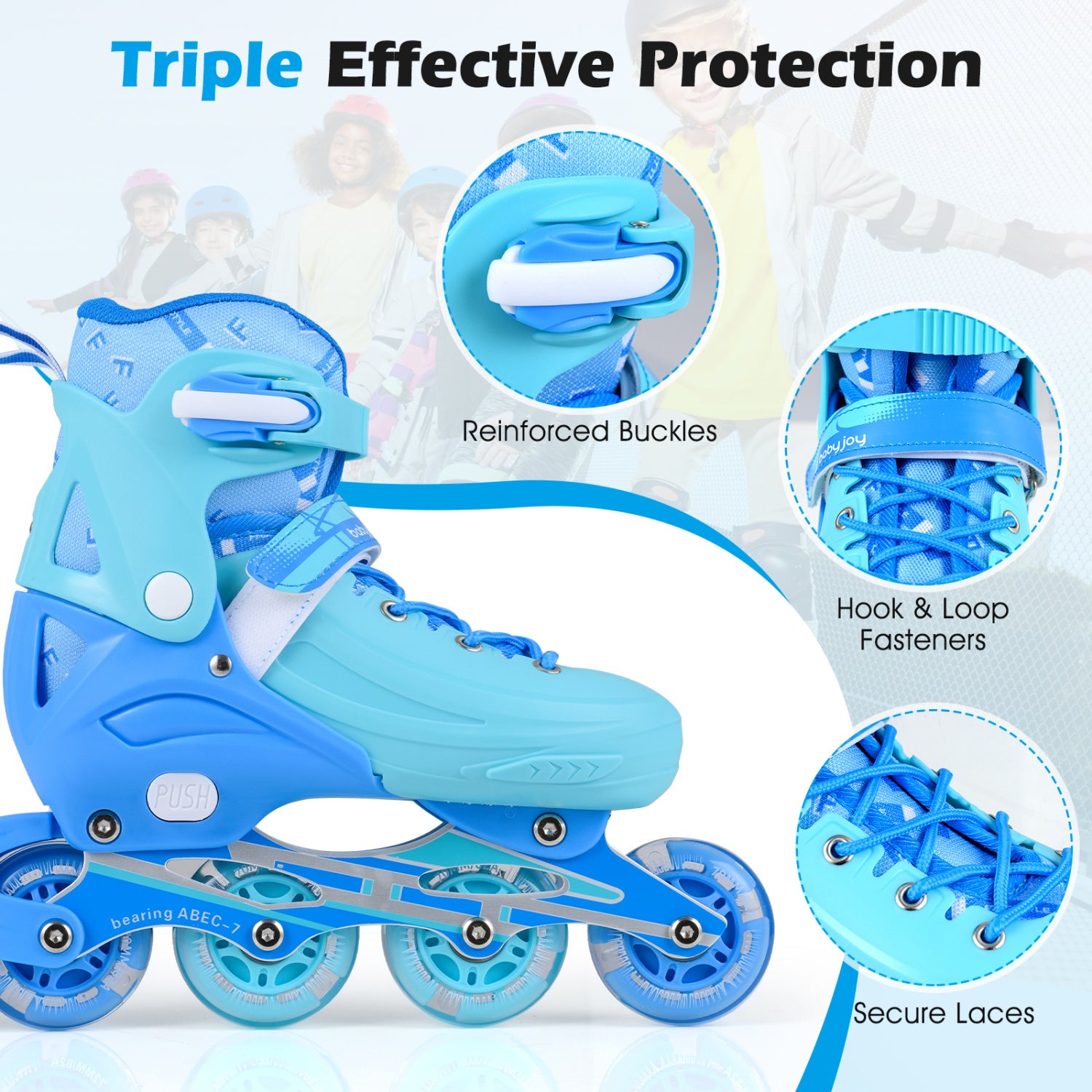 Adjustable Light-Up Inline Skates, Sizes 5-7, Blue Toy Sports at Gallery Canada