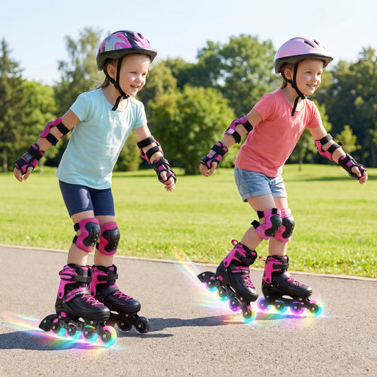 Adjustable Light-Up Inline Skates, Ages 5-7, Pink Toy Sports Pink at Gallery Canada