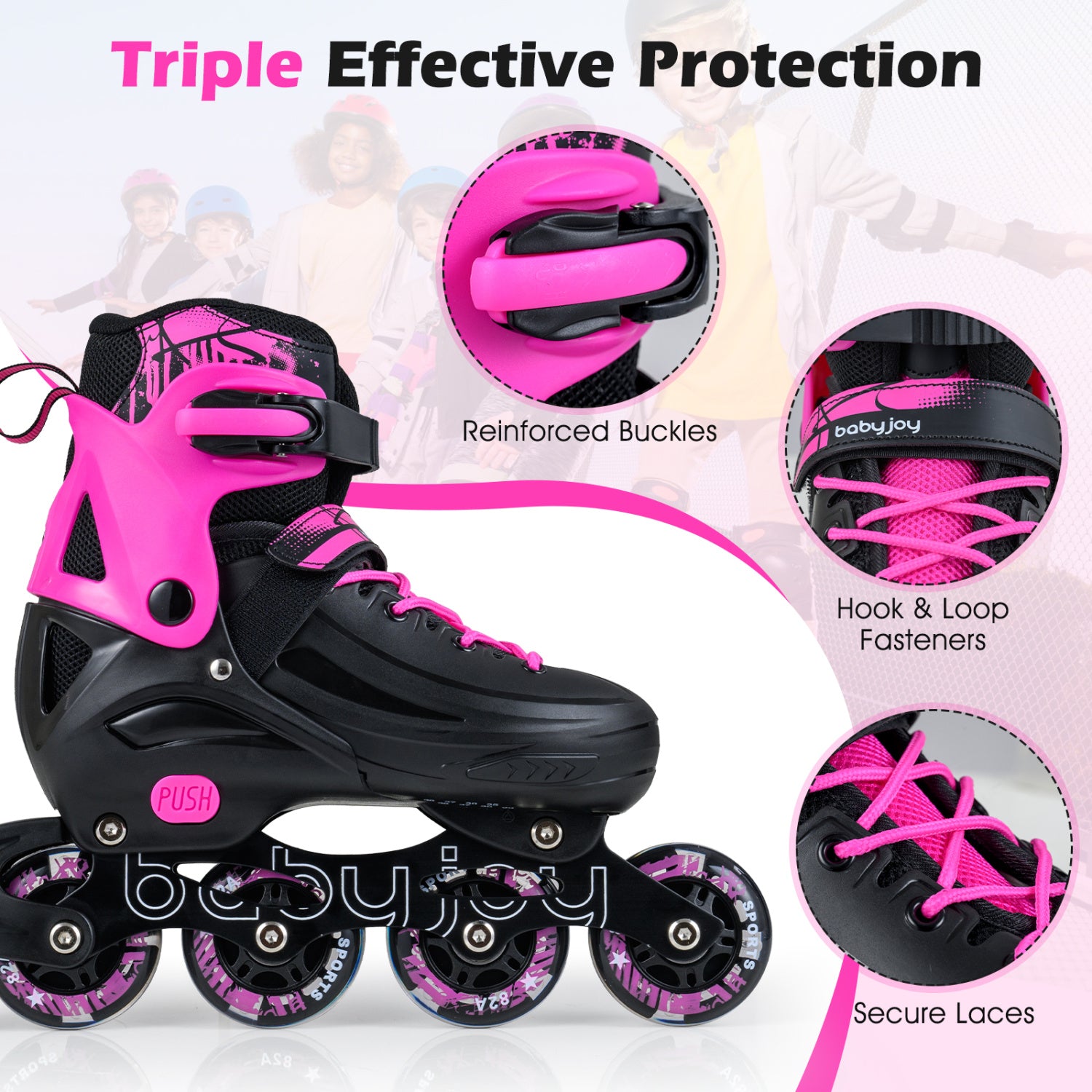 Adjustable Light-Up Inline Skates, Ages 5-7, Pink Toy Sports at Gallery Canada