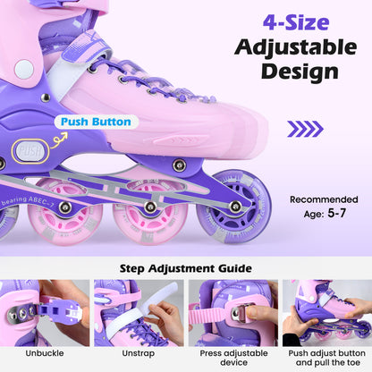 Adjustable Light-Up Inline Skates, Toddlers 5-7, Purple Toy Sports at Gallery Canada