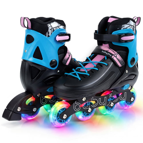 Light-Up Adjustable Inline Skates, 4-Size, Ages 7-9, Black