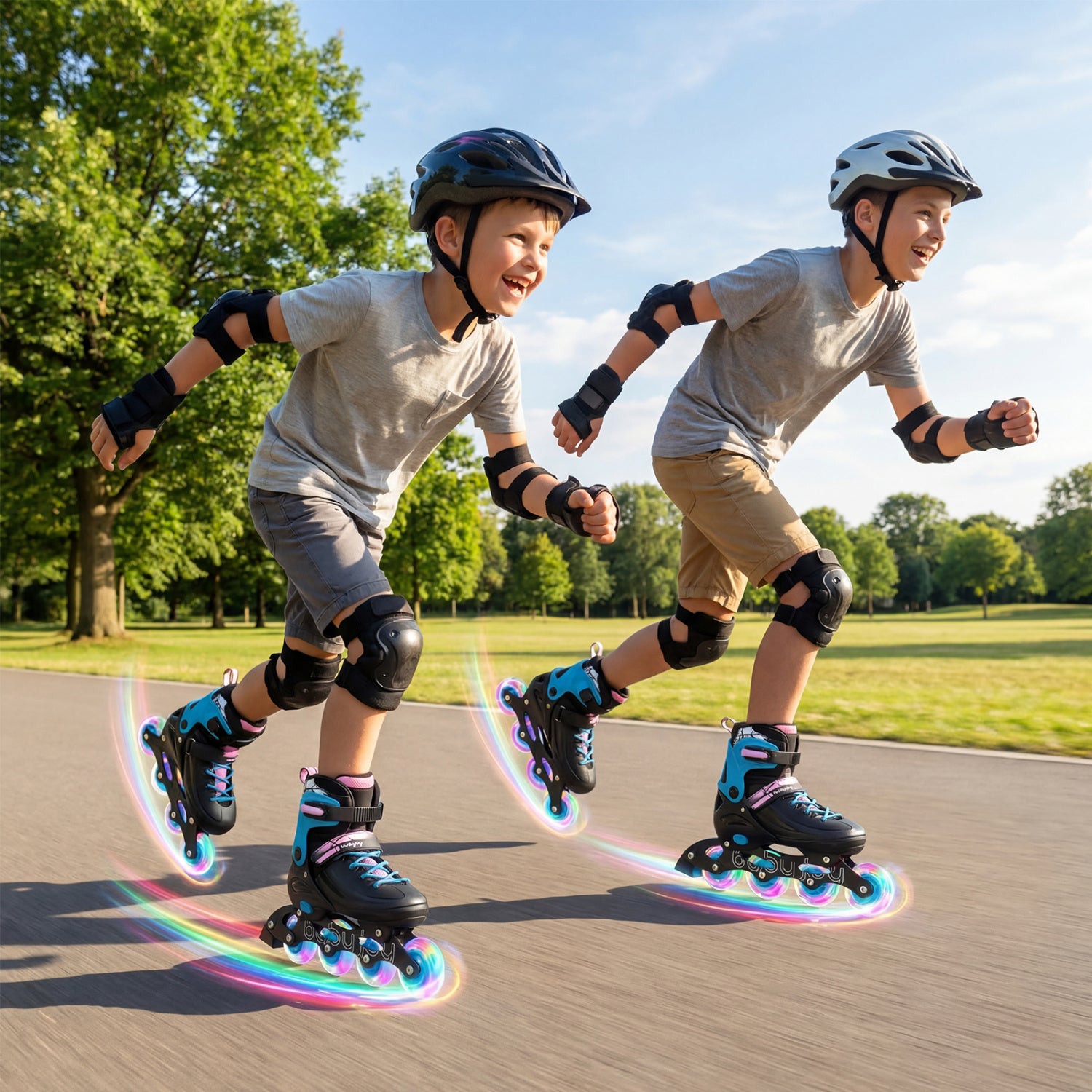Light-Up Adjustable Inline Skates, 4-Size, Ages 7-9, Black Toy Sports at Gallery Canada