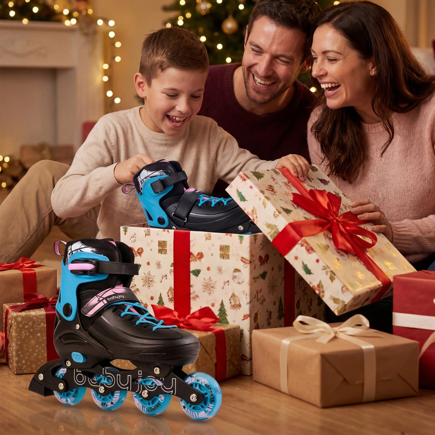 Light-Up Adjustable Inline Skates, 4-Size, Ages 7-9, Black Toy Sports at Gallery Canada