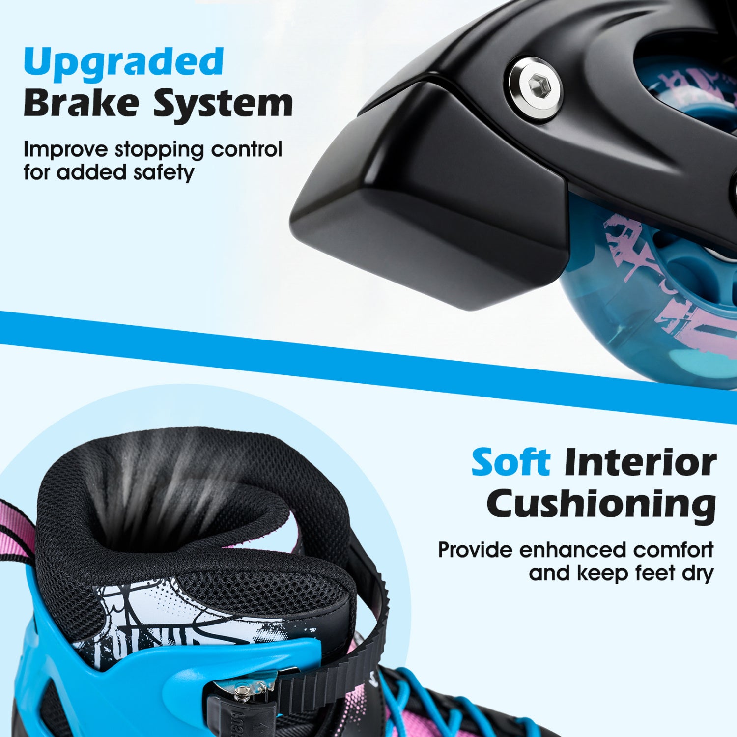 Light-Up Adjustable Inline Skates, 4-Size, Ages 7-9, Black Toy Sports at Gallery Canada