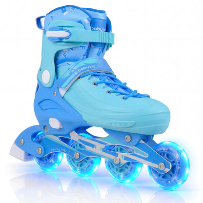 Light-Up Kids Inline Skates, 4-Size Adjustable, Ages 7-9, Blue Toy Sports at Gallery Canada
