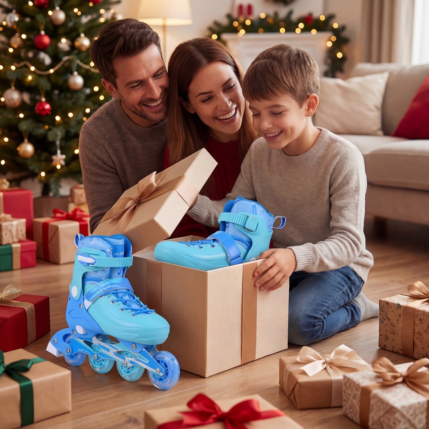 Light-Up Kids Inline Skates, 4-Size Adjustable, Ages 7-9, Blue Toy Sports at Gallery Canada
