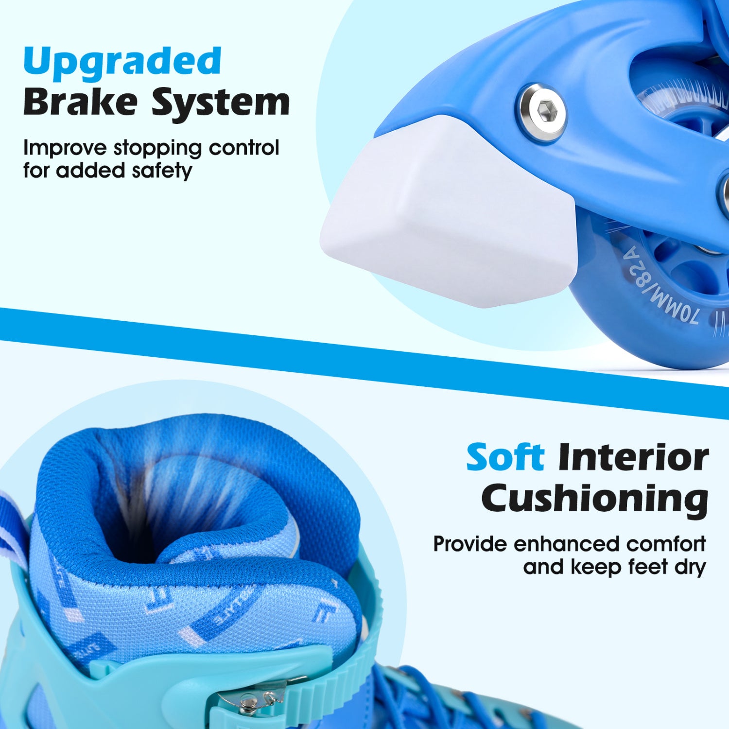 Light-Up Kids Inline Skates, 4-Size Adjustable, Ages 7-9, Blue Toy Sports at Gallery Canada
