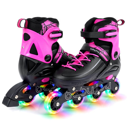 Light-Up Adjustable Inline Skates, 4-Size, Ages 7-9, Pink Toy Sports Pink at Gallery Canada