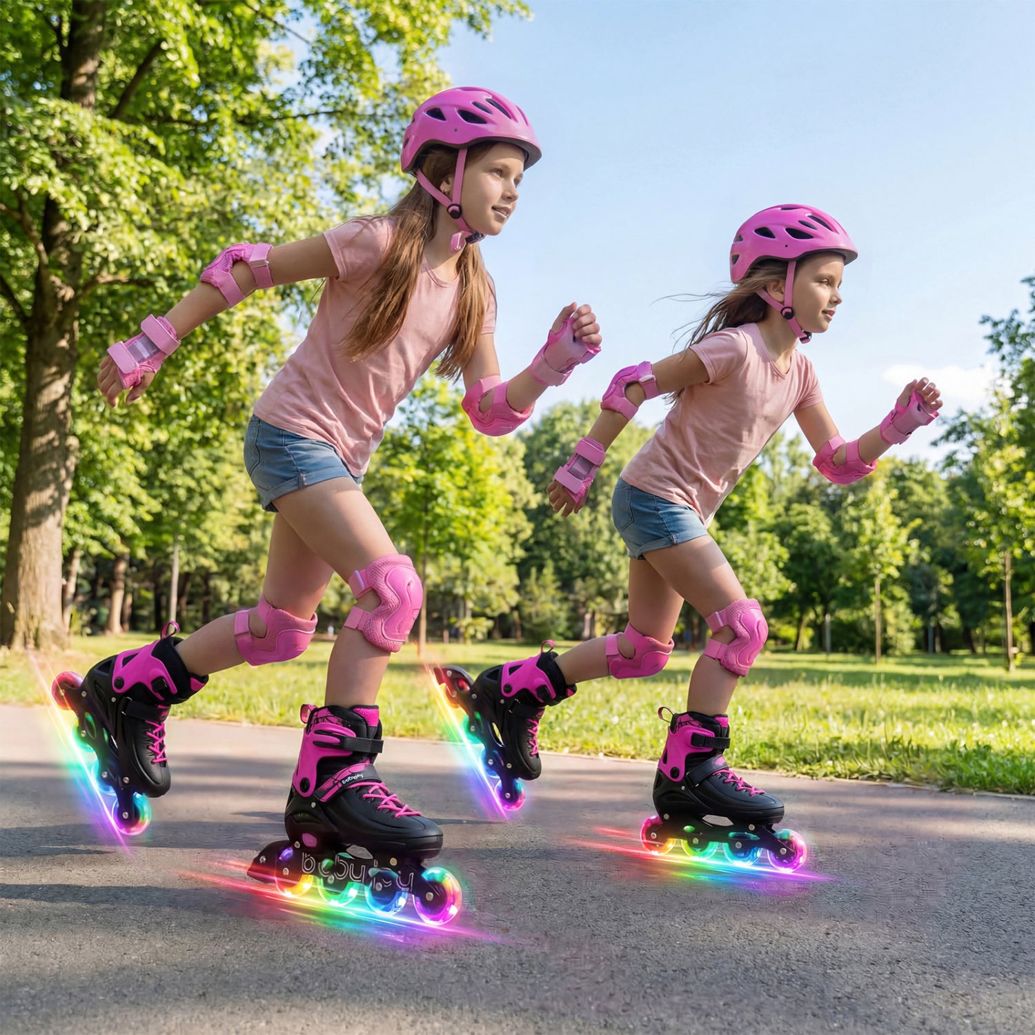 Light-Up Adjustable Inline Skates, 4-Size, Ages 7-9, Pink Toy Sports at Gallery Canada