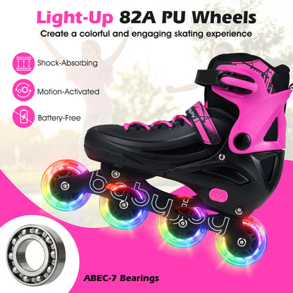 Light-Up Adjustable Inline Skates, 4-Size, Ages 7-9, Pink Toy Sports at Gallery Canada