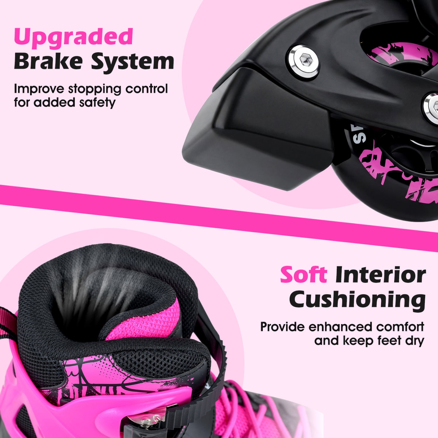 Light-Up Adjustable Inline Skates, 4-Size, Ages 7-9, Pink Toy Sports at Gallery Canada