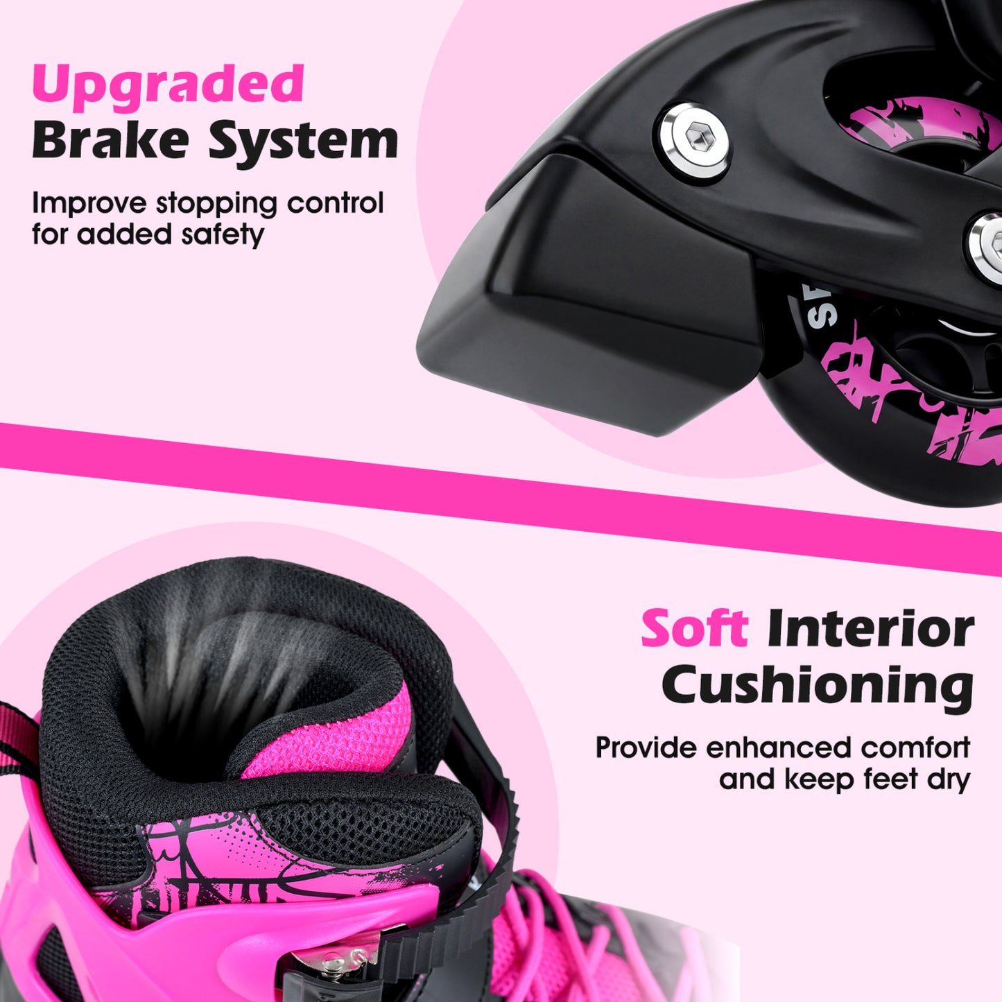Light-Up Adjustable Inline Skates, 4-Size, Ages 7-9, Pink Toy Sports at Gallery Canada