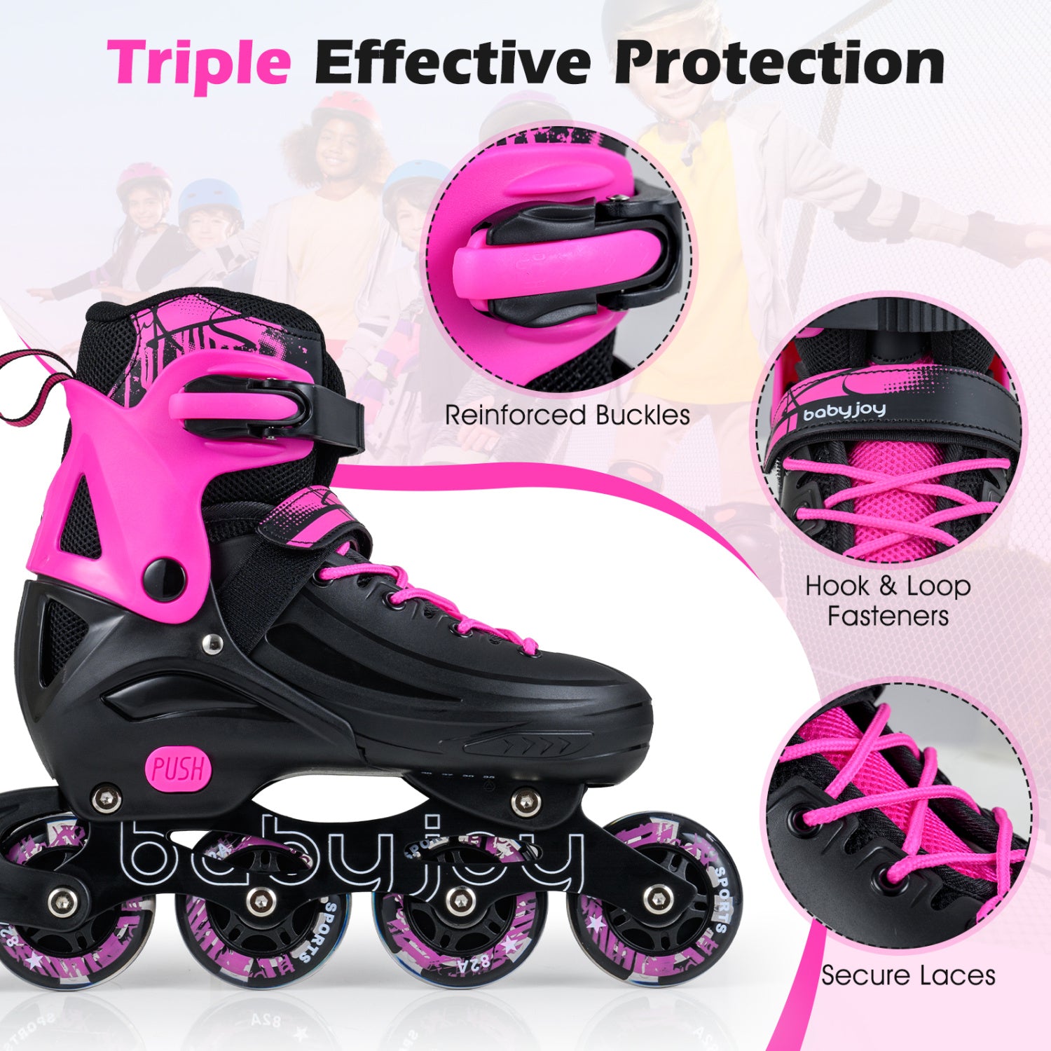Light-Up Adjustable Inline Skates, 4-Size, Ages 7-9, Pink Toy Sports at Gallery Canada