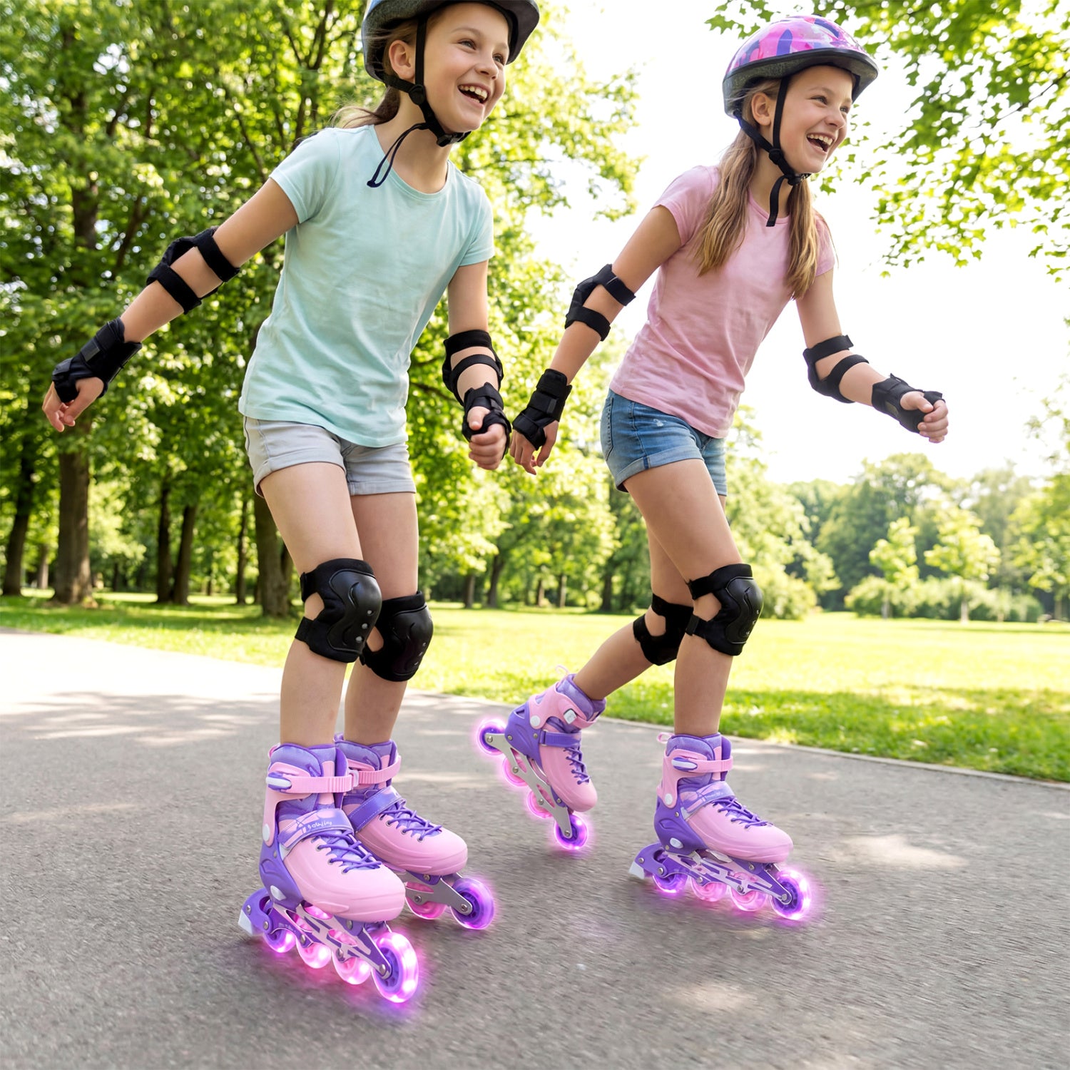 Adjustable Light-Up Inline Skates, 4-Size, Ages 7-9, Purple Toy Sports at Gallery Canada