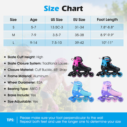 Light-Up Kids Inline Skates, 4-Size Adjustable, Ages 9-14, Blue Toy Sports at Gallery Canada
