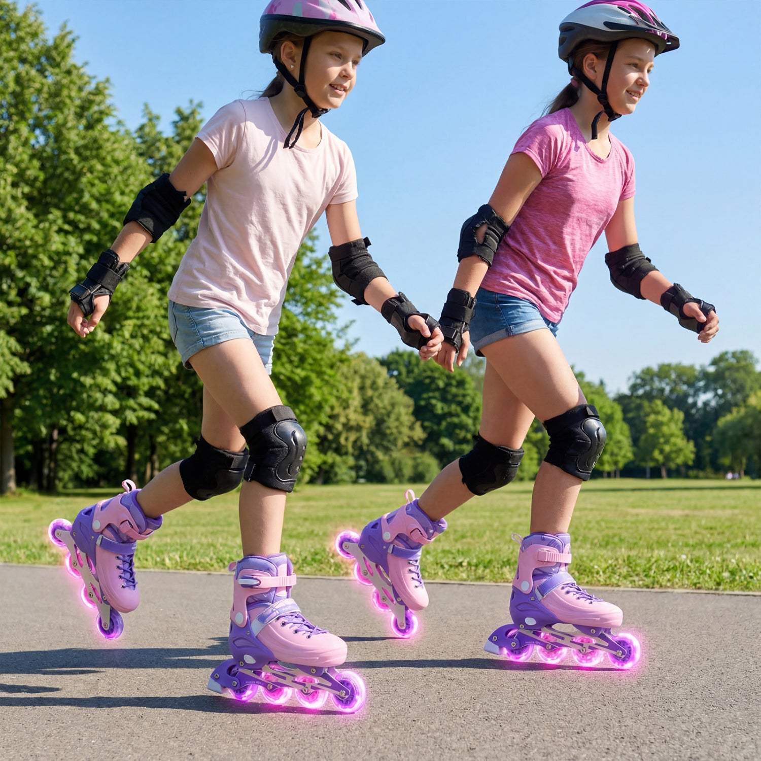 Adjustable Light-Up Inline Skates, 4-Size, Ages 9-14, Purple Toy Sports at Gallery Canada