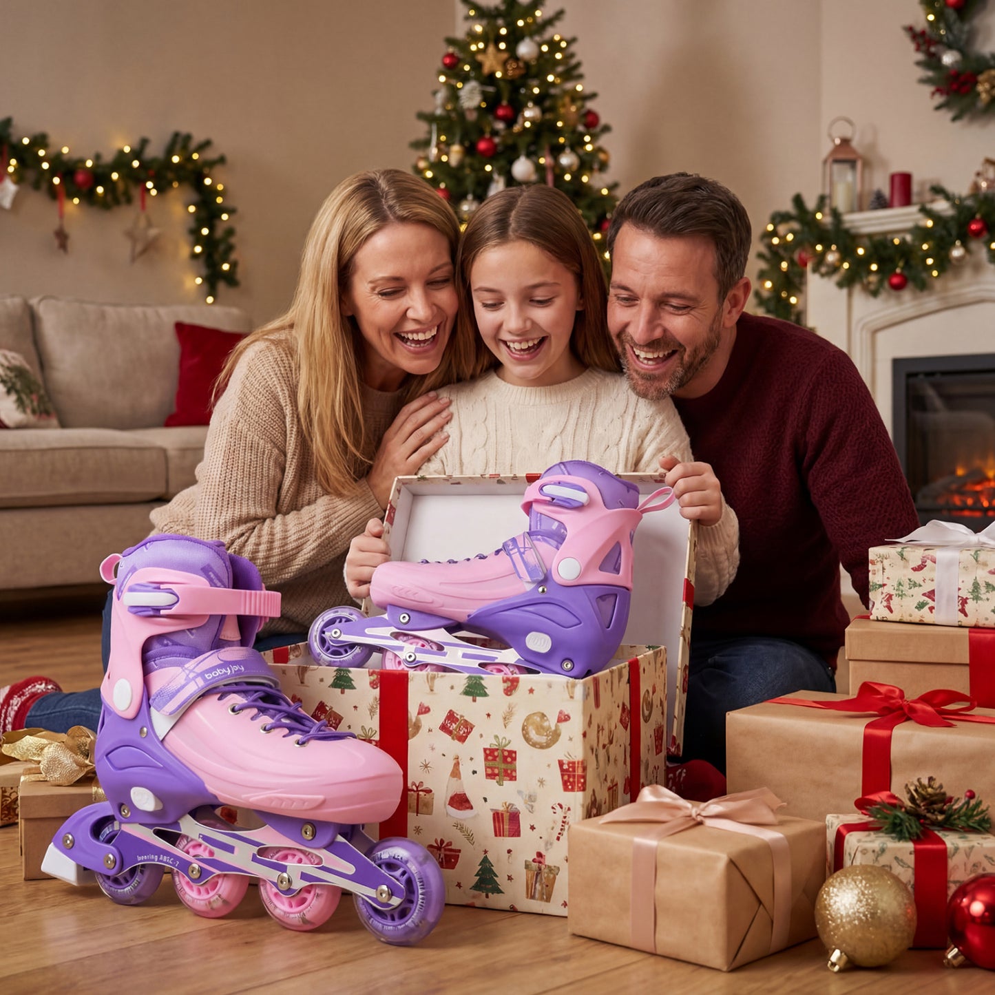 Adjustable Light-Up Inline Skates, 4-Size, Ages 9-14, Purple Toy Sports at Gallery Canada