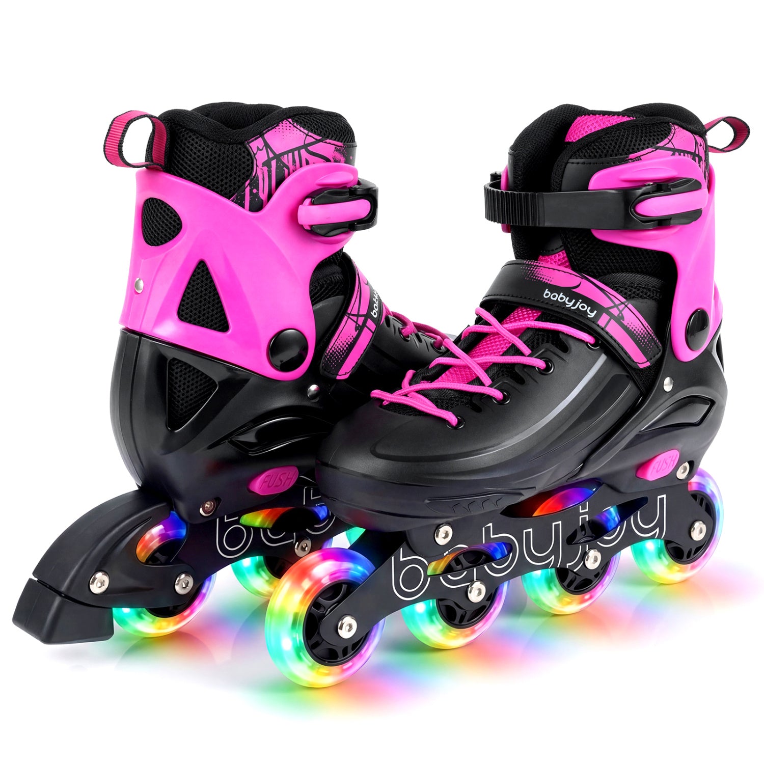 Adjustable Light-Up Kids Inline Skates, Ages 9-14, Pink Toy Sports at Gallery Canada