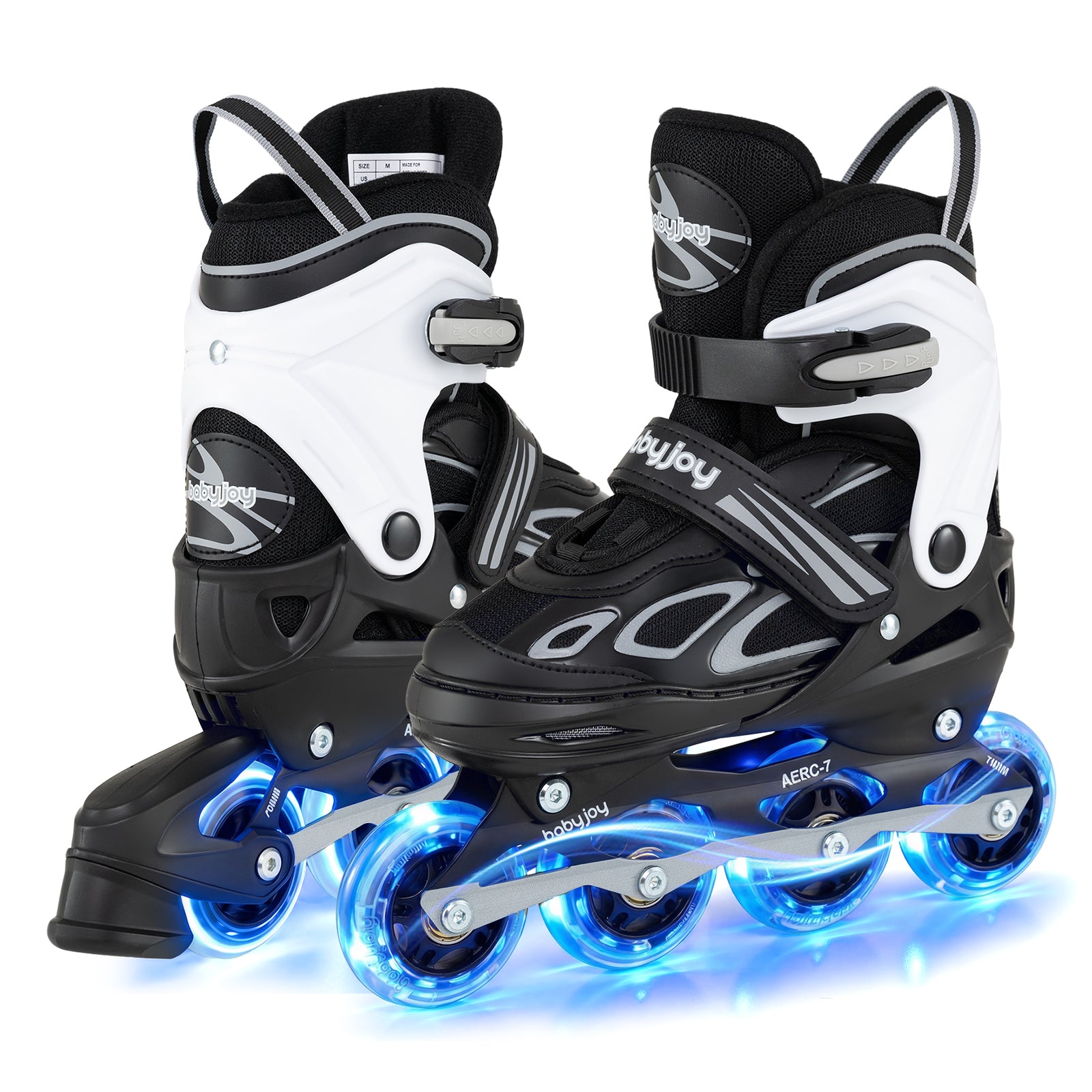 4 Sizes Adjustable Blade Roller with Light-up Wheels for Youth, Black Toy Sports Black at Gallery Canada