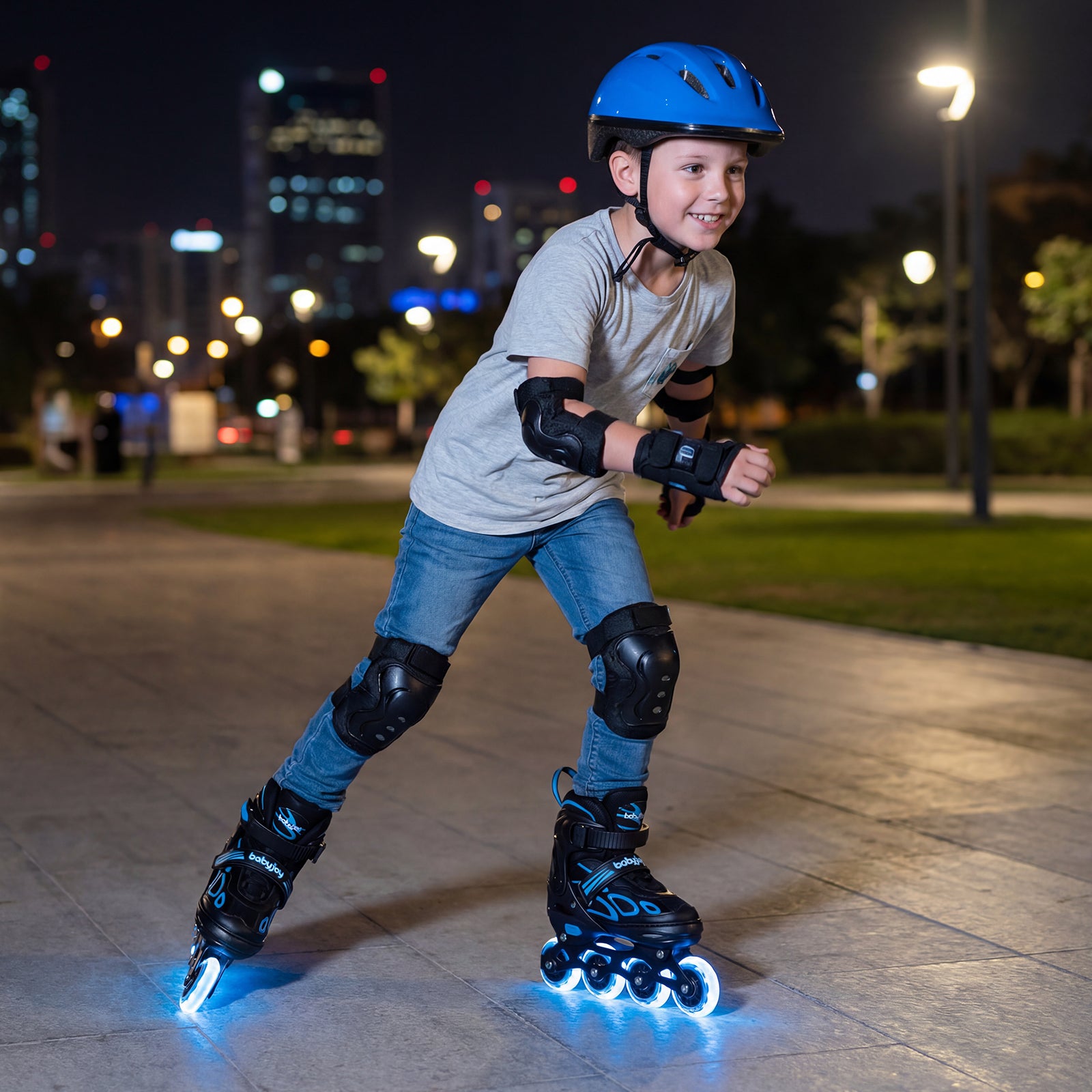 4 Sizes Adjustable Blade Roller with Light-up Wheels for Youth, Blue Toy Sports at Gallery Canada