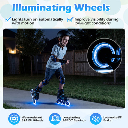 4 Sizes Adjustable Blade Roller with Light-up Wheels for Youth, Blue Toy Sports at Gallery Canada
