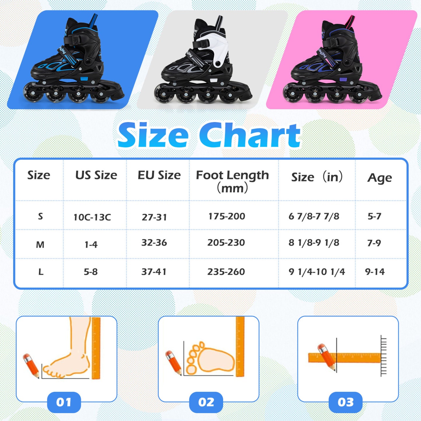 4 Sizes Adjustable Blade Roller with Light-up Wheels for Youth, Black Toy Sports at Gallery Canada