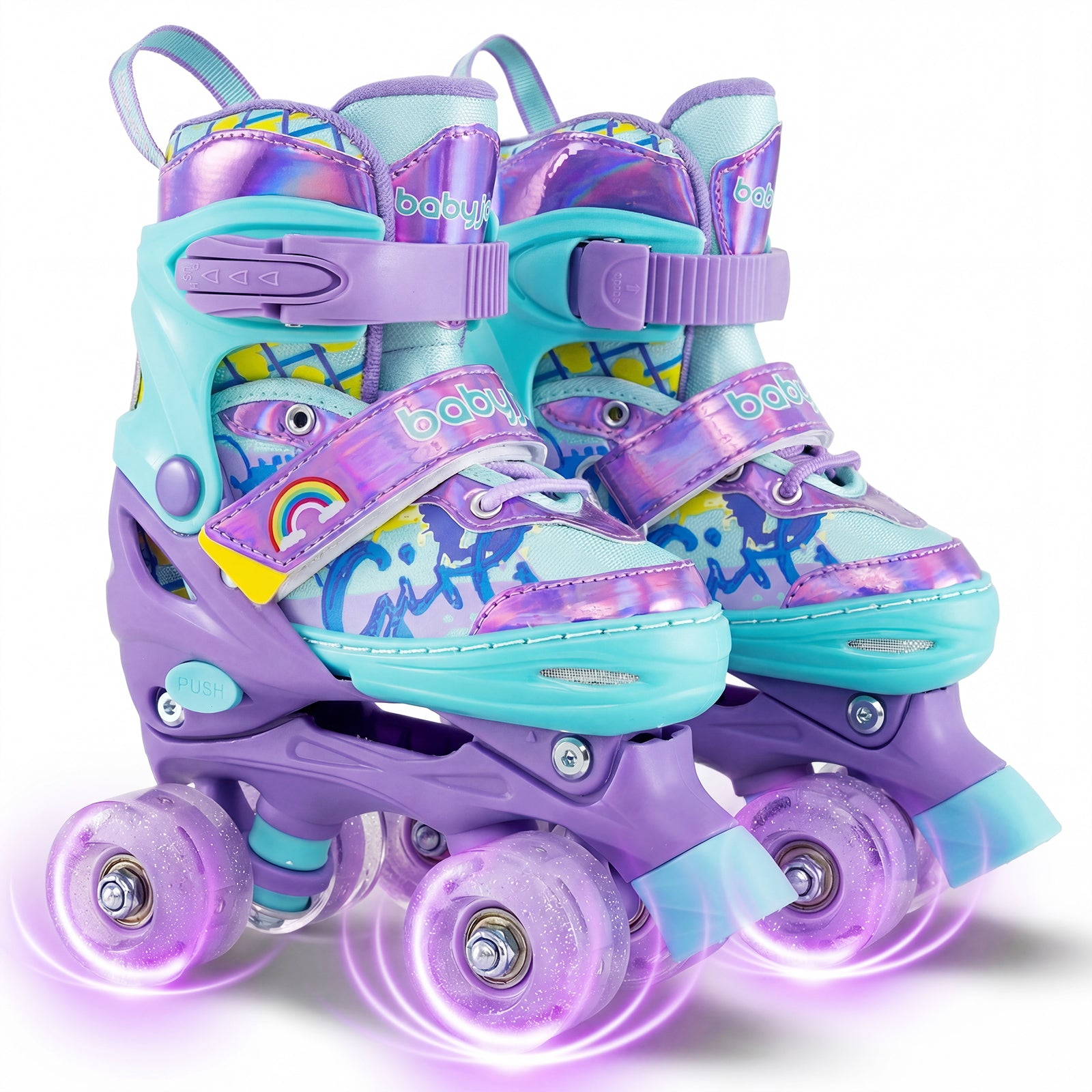 Kids Adjustable Roller Skates, Light-Up Wheels, Size S, Purple Toy Sports Purple at Gallery Canada