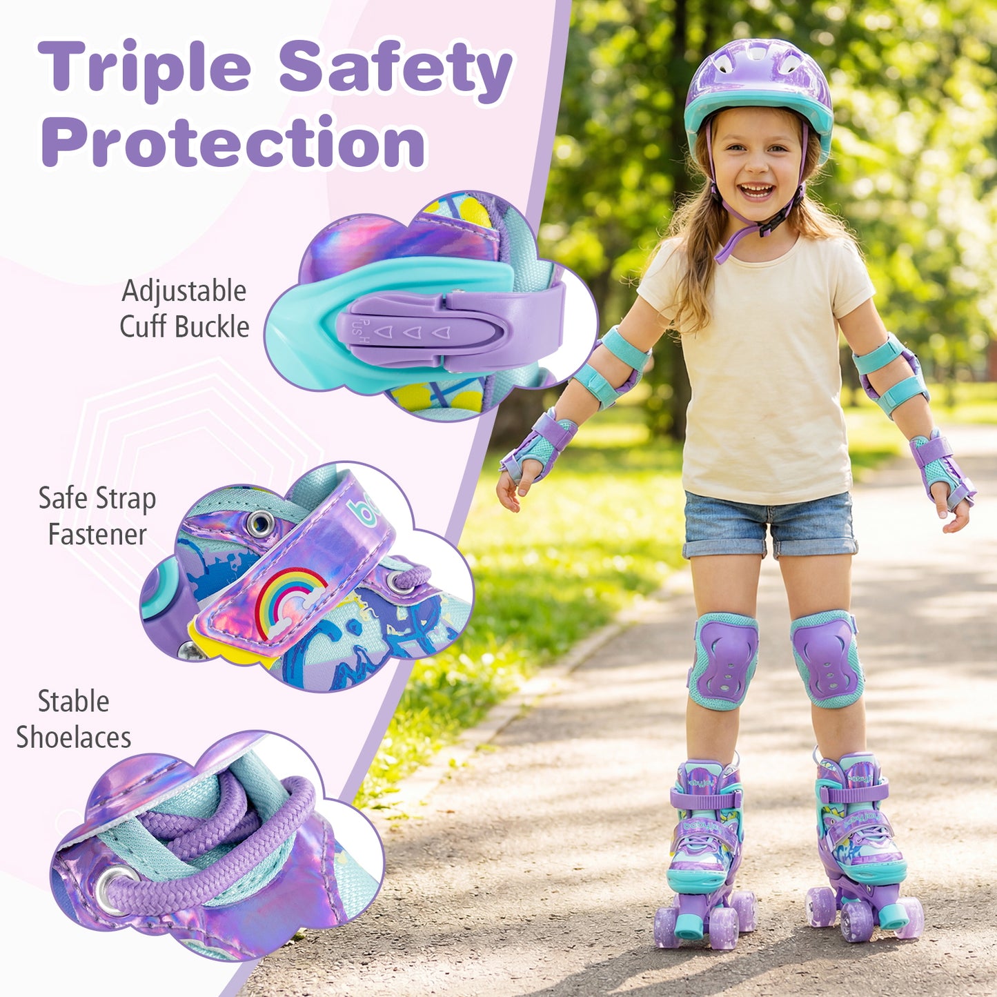 Kids Adjustable Roller Skates, Light-Up Wheels, Size S, Purple Toy Sports at Gallery Canada