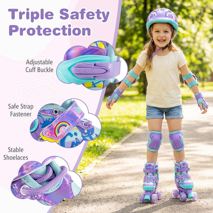 Kids Adjustable Roller Skates, Light-Up Wheels, Size S, Purple Toy Sports at Gallery Canada