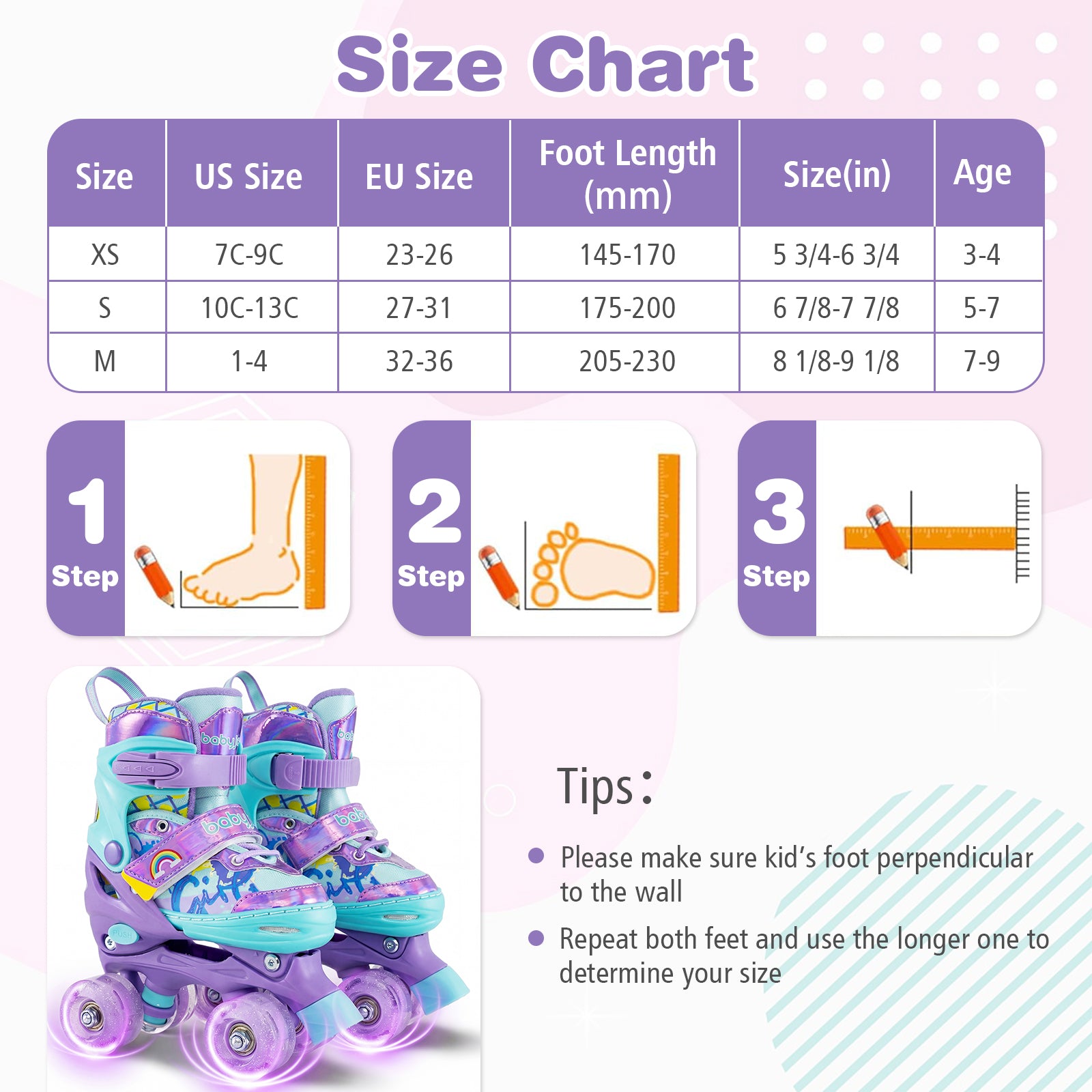 Kids Adjustable Roller Skates, Light-Up Wheels, Size S, Purple Toy Sports at Gallery Canada