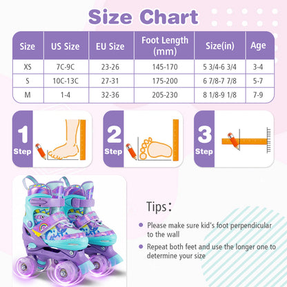Kids Adjustable Roller Skates, Light-Up Wheels, Size S, Purple Toy Sports at Gallery Canada