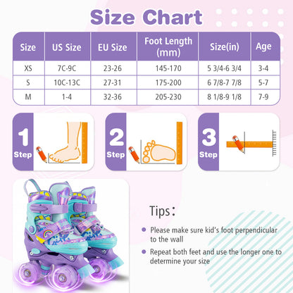 Adjustable Kids Roller Skates, Light-Up Wheels, Purple Toy Sports at Gallery Canada