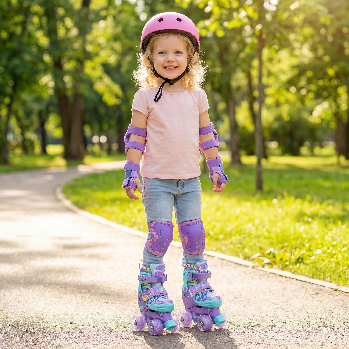Adjustable Kids Roller Skates, Light-Up Wheels, Purple Toy Sports at Gallery Canada