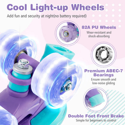Adjustable Kids Roller Skates, Light-Up Wheels, Purple Toy Sports at Gallery Canada